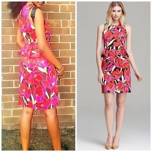 Kate Spade Pink Red Rio De Janeiro Tropical Peplum